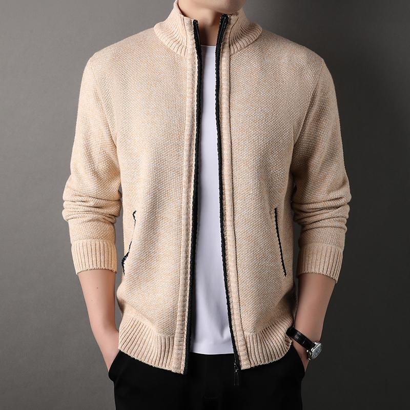 Men Cardigan Wool Sweater Autumn Winter Warm Sweater Jacket Korean Style Fashionable Casual Coat Men's Luxury Windbreaker 2024
