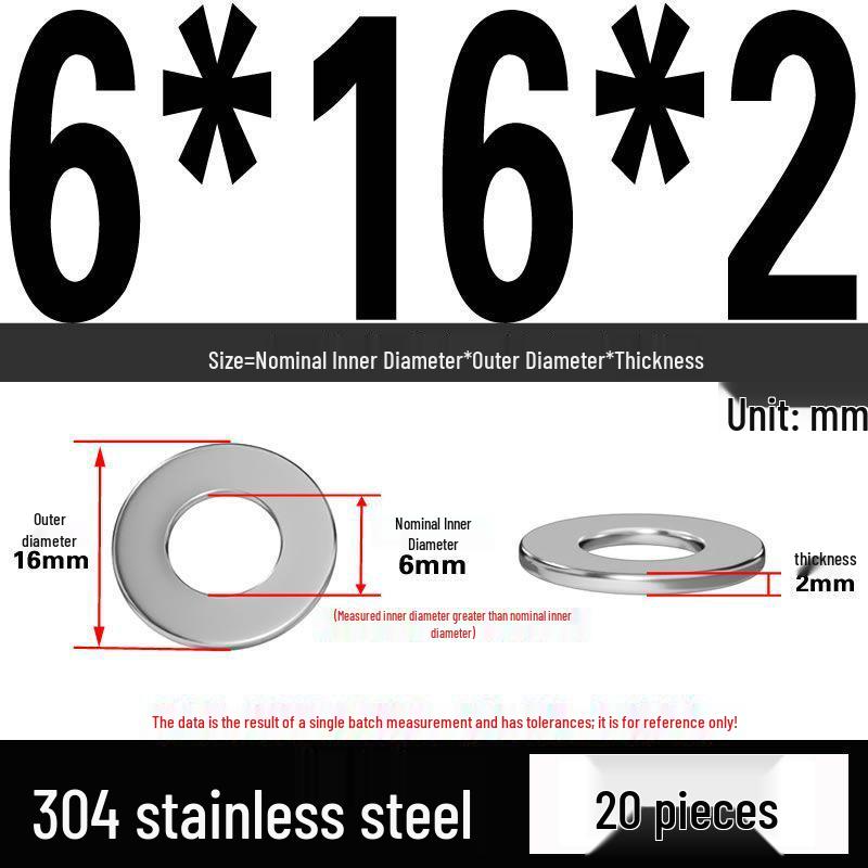Thickened 304 Stainless Steel Flat Washer Spacer (M2-M36)