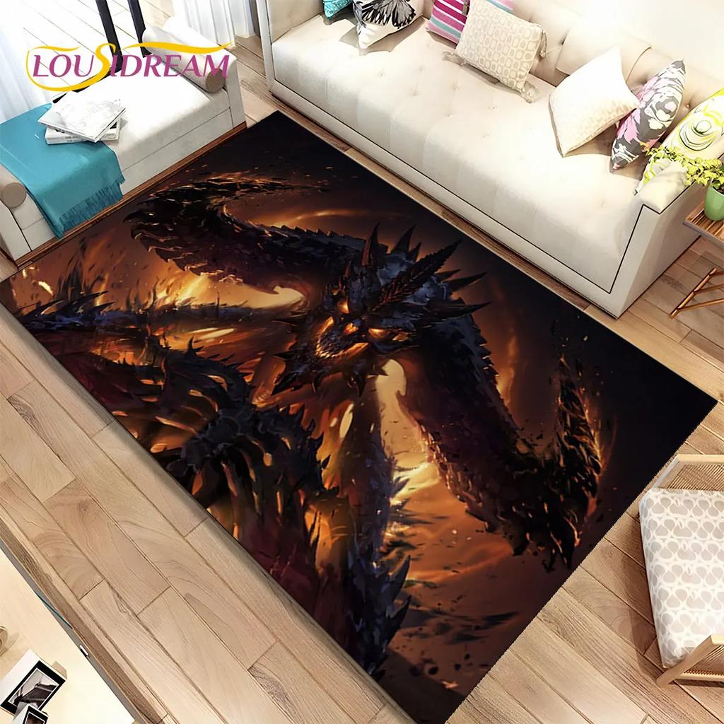 3D HD Diablo Game Gamer Cartoon Area Rug,Carpet Rug for Home Living Room Bedroom Sofa Doormat Decor,kids Play Non-slip Floor Mat