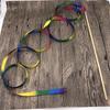 1 Pieces, Rainbow Ribbons, Fairy Sticks, Ribbon Sticks, Children's Dance Baton, Spinning and Gymnastics, Festival Party Supplies, Wedding Decoration