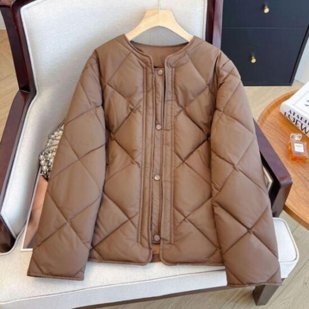 Navava Lightweight Diamond Quilted Long Sleeve Warm Solid Padding Jacket Nc476