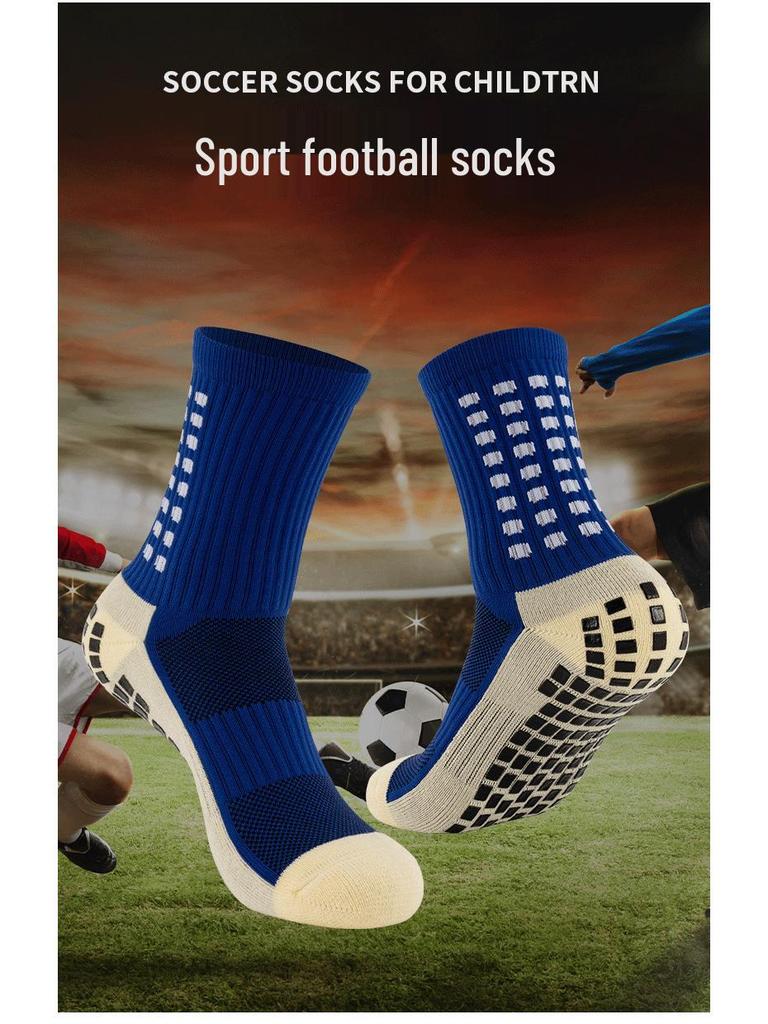 Anti-Slip Mid-Calf Football Socks: Shock-Absorbing, Thick Terry, Sweat-Wicking, Wear-Resistant Sports Socks
