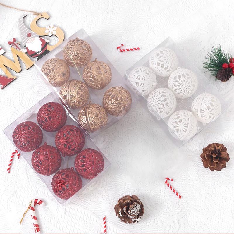 6Pcs 6CM Christmas Balls Christmas Tree Ornaments Hanging Xmas Tree Pendants Party Home Decor 2025 New Year Navidad Gifts Decor