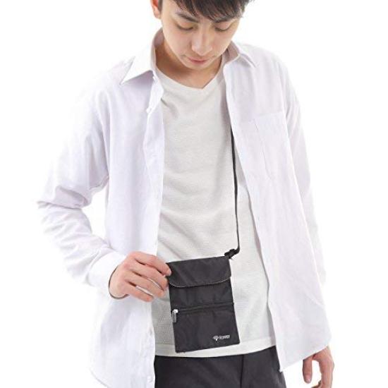 Foppery Passport Hangs Around the Ultra Neck Blocks Electromagnetic Passport Security Pouch Case, Neck, Anti-Skimming, Lightweight, Pouch, Waves,