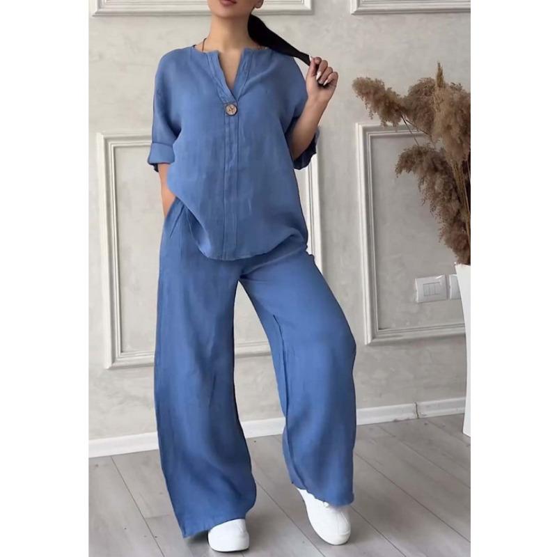 Haine noi europene și americane pentru femei, modă, culoare uni, bumbac și in, pantaloni casual