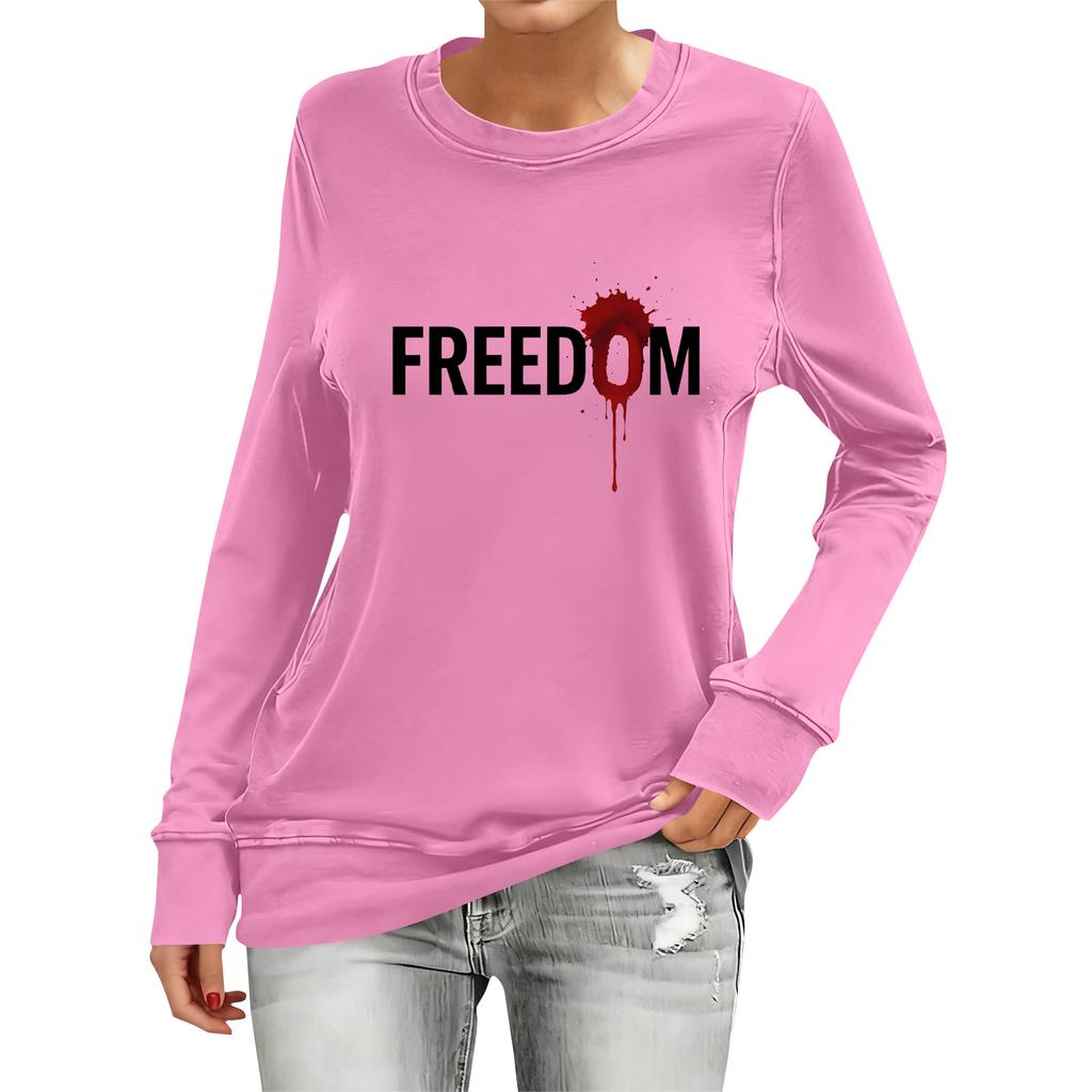 Women's Fashion Casual Long Sleeve Printed Neck Top