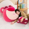 Strawberry Bear Throw Pillow Bedroom Bedside Cushion Large Backrest Student Dormitory by Playing Mobile Phone Bed Pillow Gift Girl