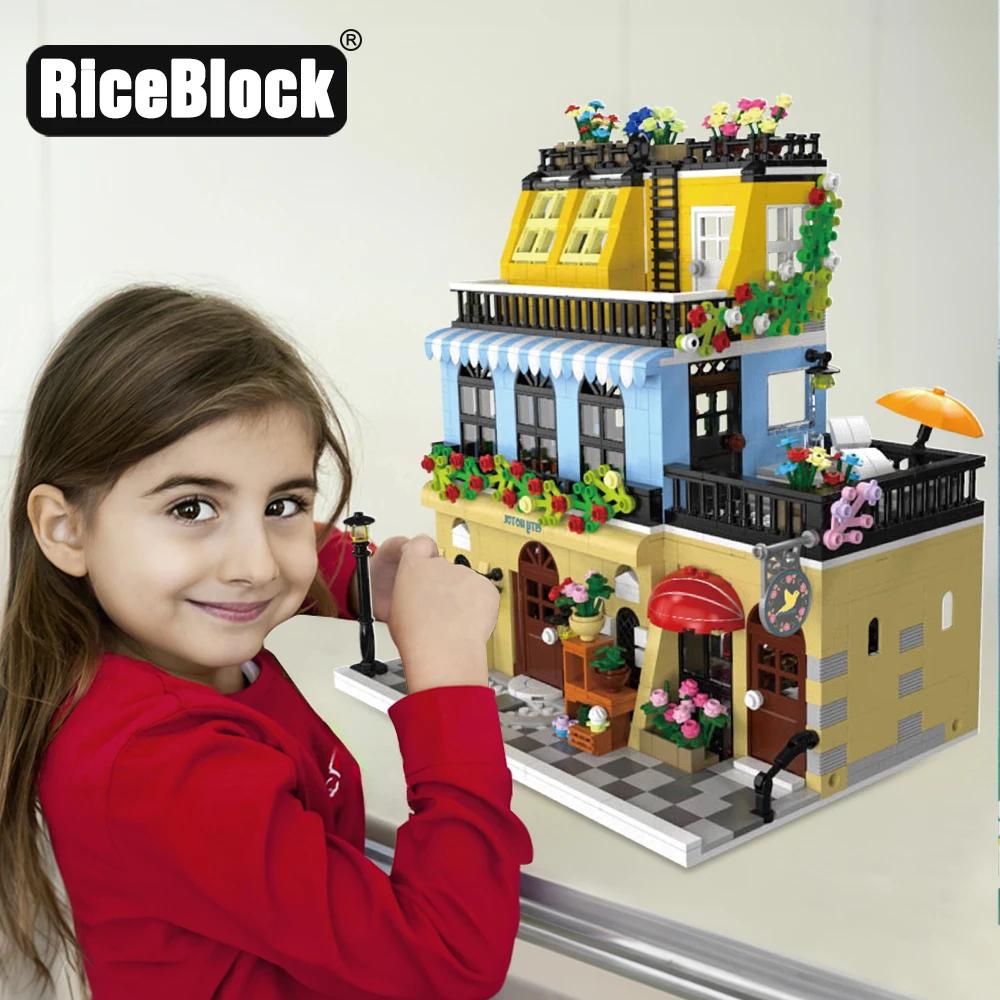 City Hotel Building Block Set with LED  Construction House Building Toy Gift for Adult Teen Age 14  Mini Bricks 1464pcs