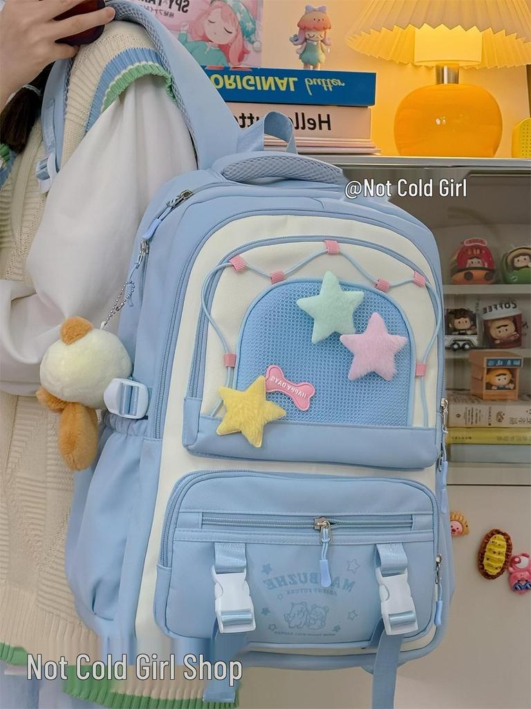 Large Capacity College Style Backpack for Girls - Cute School Bag for Middle & High School Students