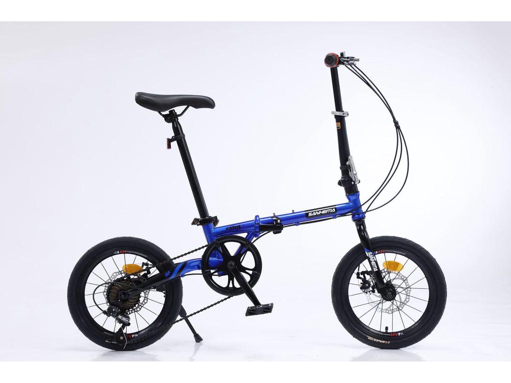 Sanhe Ma 16" Folding Bike with Variable Speed & Double Disc Brakes for Kids & Adults