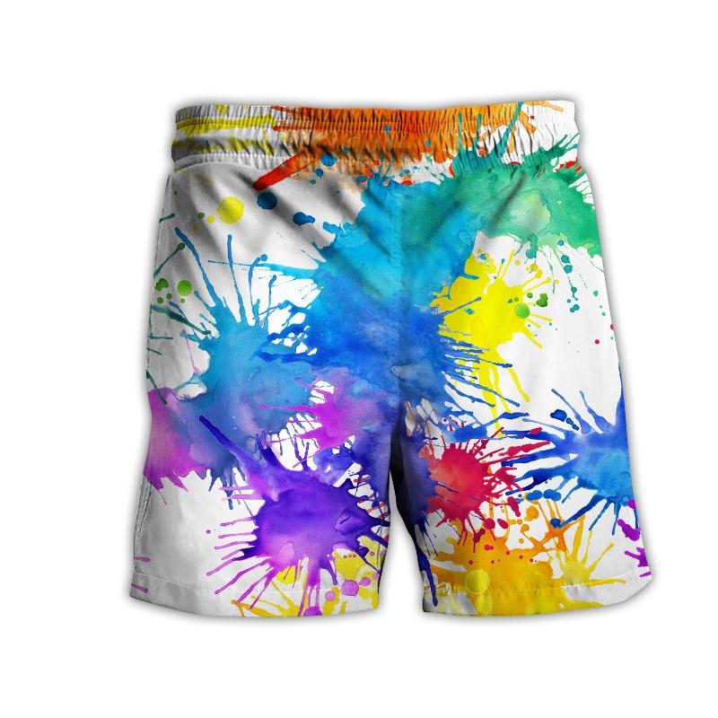 Summer 3D Print Colorful and Interesting Patterns Shorts Fashionable Casual Beach Men's Shorts