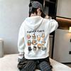Y2K Kids Hoodie Sweatshirt Autumn Winter Cute Cartoon Coffee Cats Graphic Print Casual Loose Long Sleeve Tops