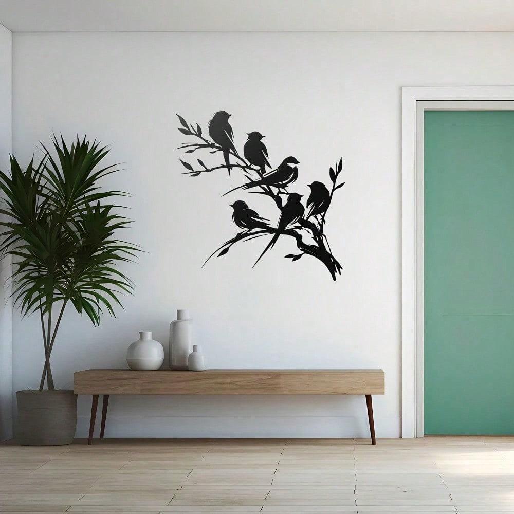 1pc Classic Style Metal Bird Silhouette Wall Art, Original Laser-Cut Wall Sculpture