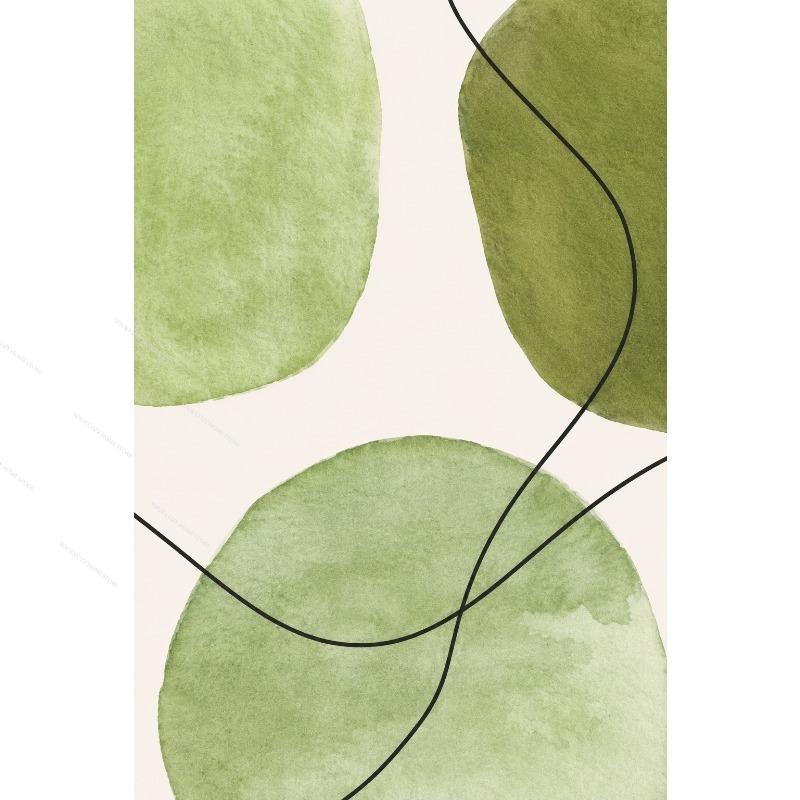 Sage Green Abstract Line Art Canvas Gallery Wall Prints Minimalist Geometric Leaf Face Wall Art Boho Neutral Modern Home Decor