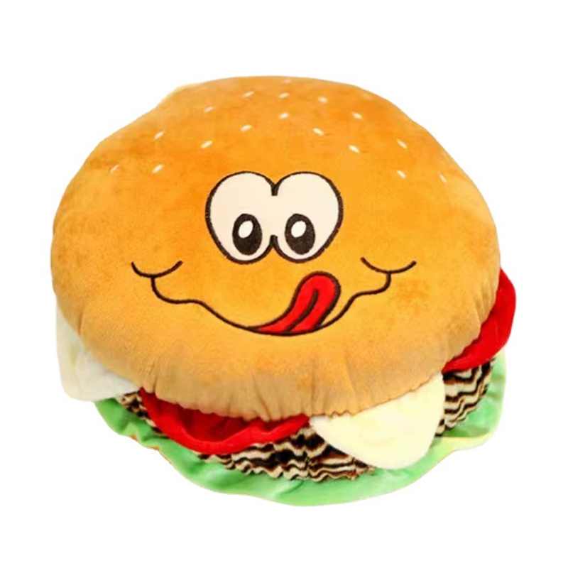 

Плюшевая Игрушка Гамбургер с Выражением Мультяшная Мягкая Кукла Подушка Украшение Подарок 60cm