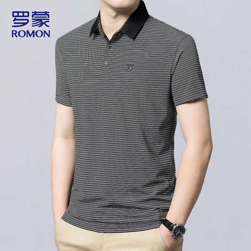 

ROMON Men s Business Casual Short-Sleeve Polo T-Shirt 58