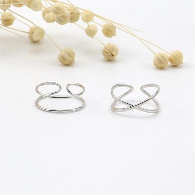 2019 Geometric Cross-Line Adjustable Ring In Japanese-Korean Style