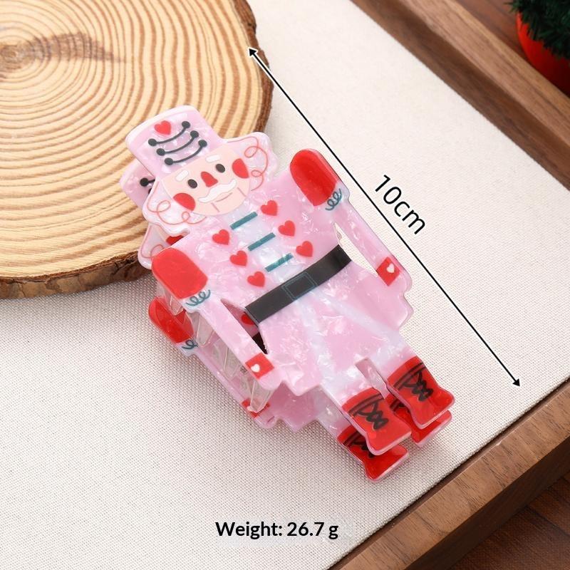 New Nutcracker And Christmas Party Gift Hair Claw Holiday Leisure Acrylic Hair Claw Clips Hair Accessories For Women Girls