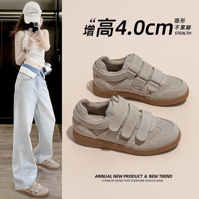 Dexun shoes women's spring new thick-soled heightening versatile breathable spring and autumn single shoes Internet celebrity casual sports shoes