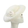 Elegant Pearls Decorated Hat Breathable Linen Stylish Lace Embroidered Bucket Hat For Outdoor Photography