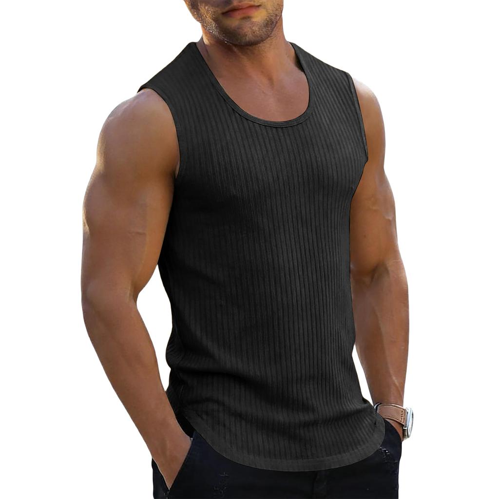 Herren Trainings Tops Sommer Fitnessstudio Fitness Sportliche Tanktops Lässig V-Ausschnitt Textur Muscle Fit Bequem Schnelltrocknend Westen
