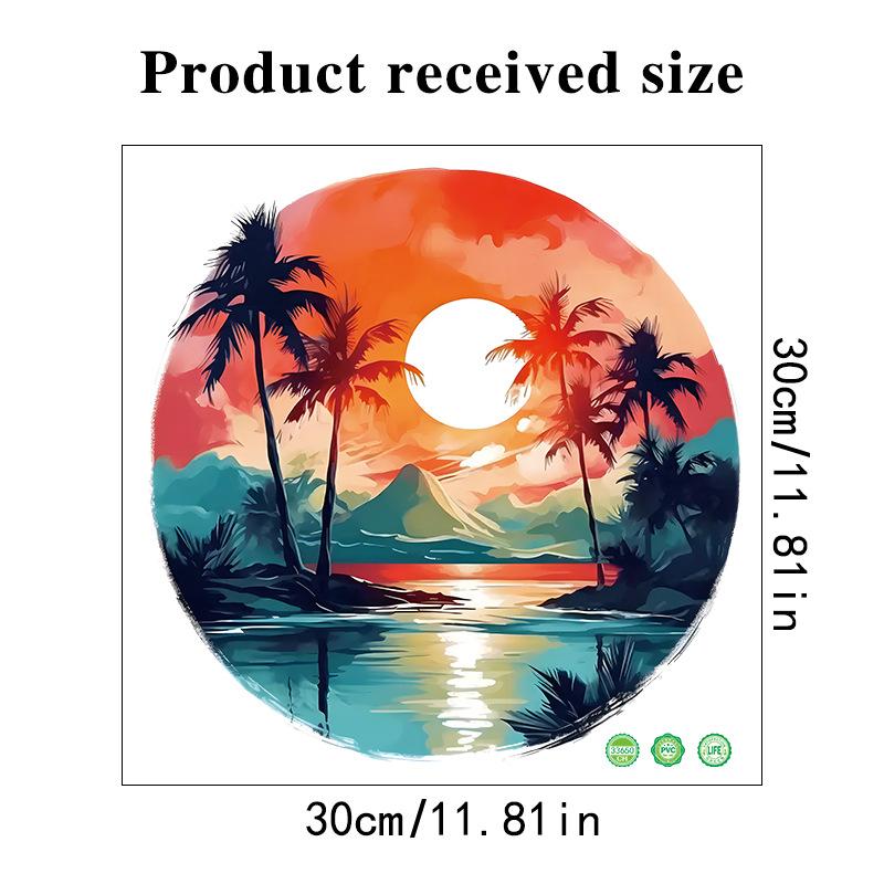 10 Styles Summer Seaside Vacation Wall Stickers Beach Sunset Stickers Toilet Stickers Self Adhesive Waterproof