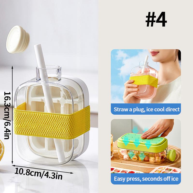 2-In-1 Ice Cube Water Bottle Portable Ice Maker Kettle Whiskey Ice Cream Ice Mold Cooler Cup Outdoor Fitness Drink Tool