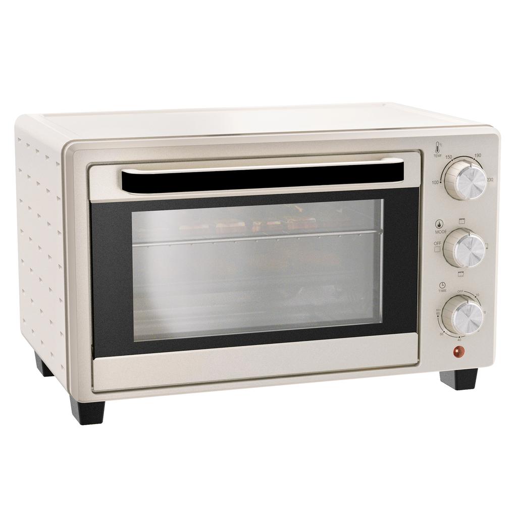 21L Mini Countertop Oven 100 degrees C 230 degrees C Adjustable Temp Cream White