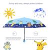 Kids Folding Umbrella Automatic Open Cartoon UV Protection Umbrella Compact Windproof for Girls Boys Women Travel