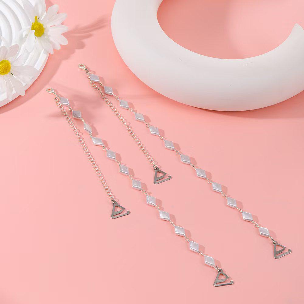 

Жемчужная ромбовидная лямка для платья-слинга - Модный металлический плечевой аксессуар-цепочка 2.2cm Triangular Hook