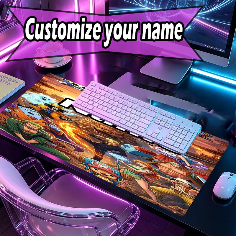 Custom Name Personalized One Piece Pattern Mousepad, Laptop PC Desk Mat, Decorative Desk Mat for Home Keyboard Pad Gift