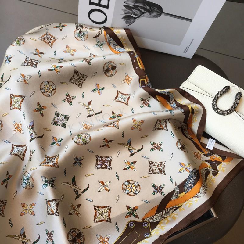 100% Pure Mulberry Silk Square Scarf 68x68cm Lightweight Winter Shawl Women