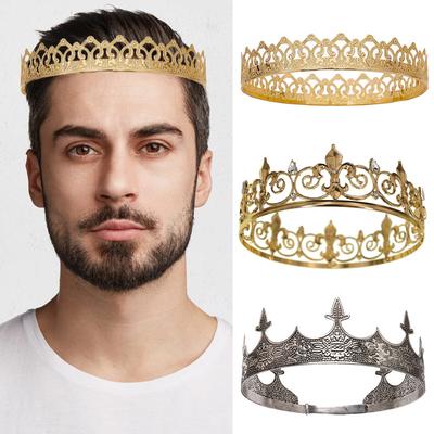 Tocados de Corona para Hombre Coronas para Fiesta Decorativas Rey Actuación Metal Cumpleaños Disfraz Vintage