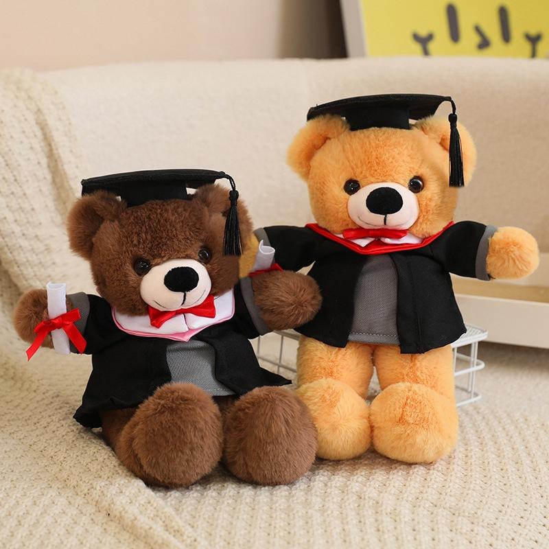 Cute bow tie graduation doctor bear doll plush toy bachelor bear doll student graduation commemorative gift