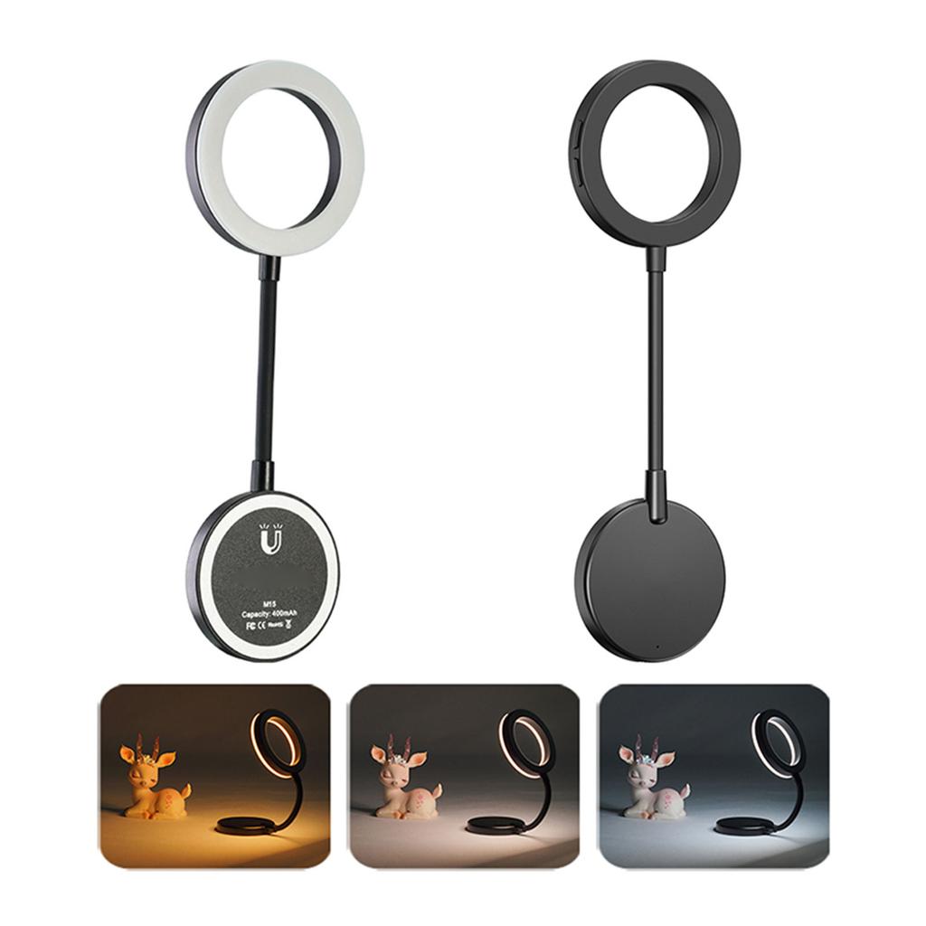 Magnetic Selfie Rings Light 360 degrees  Rotatable Phone Camera Light with 8 Color Temperature