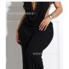 European and American fashion women's clothing neck halter deep V swinging neck two-piece set