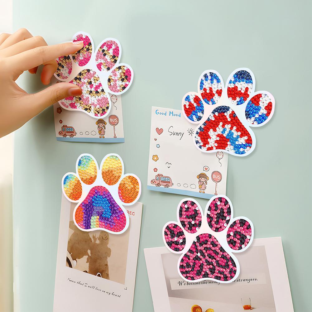 6Pcs Animal Pattern DIY DIY Diamond Painting Magnets Kit Crystal Sparkling Diamond Magnets Set for Refrigerator Mailbox Decor