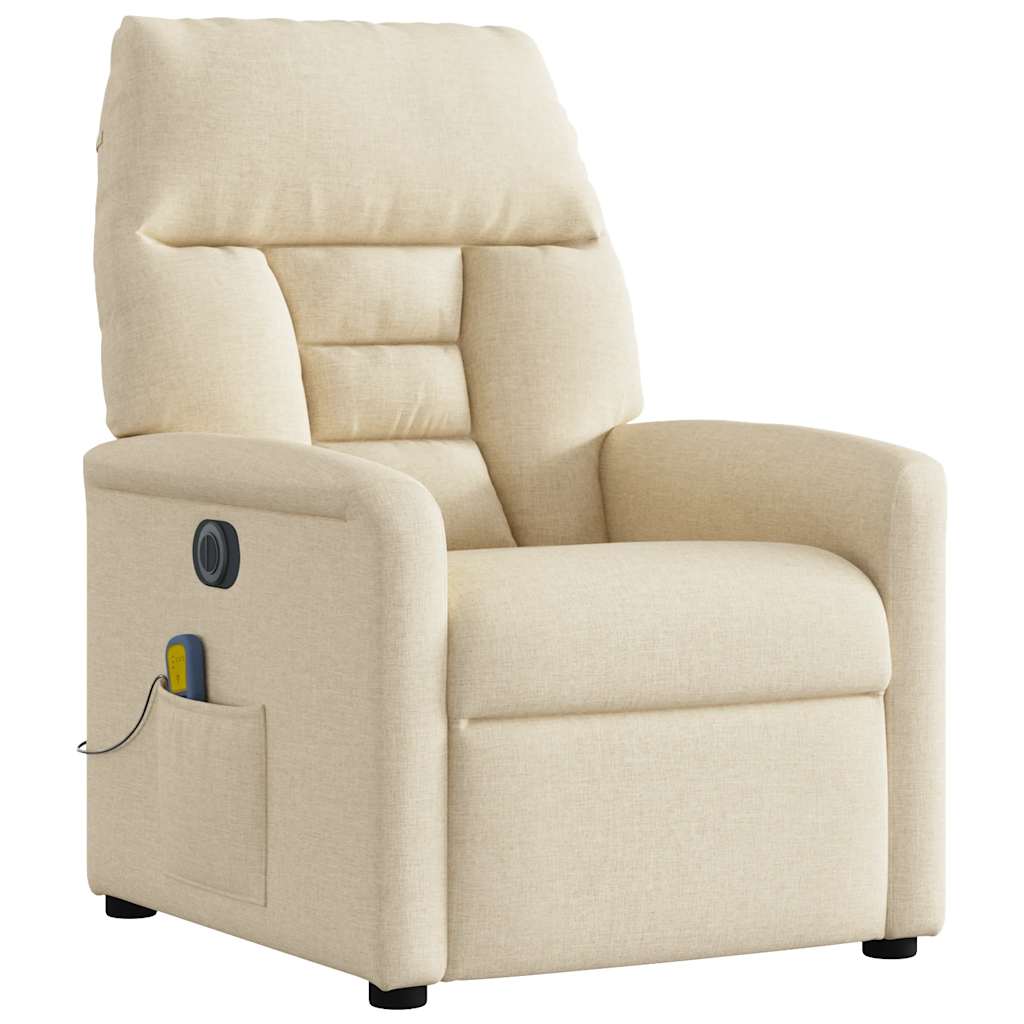 Electric Massage Chair Cream Fabric