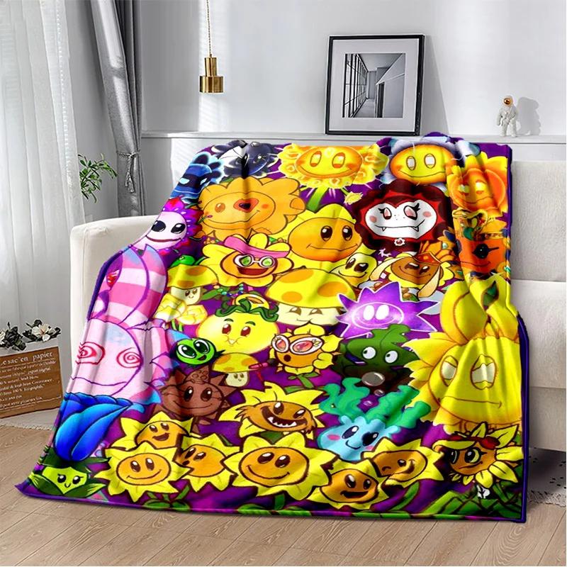 P-Plants vs. Z-Zombies Game Blanket with Peashooter Design Ideal for Sofa and Bed Cover throw blanket