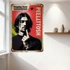 Vintage 'Stepping Razor' Metal Tin Sign Retro Propaganda Poster with Man Illustration for Home Bar Man Cave Decor