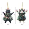 2D Christmas Cat Pendant Cartoon Cat Car Pendant Creative Xmas Tree Ornaments  Christmas Day