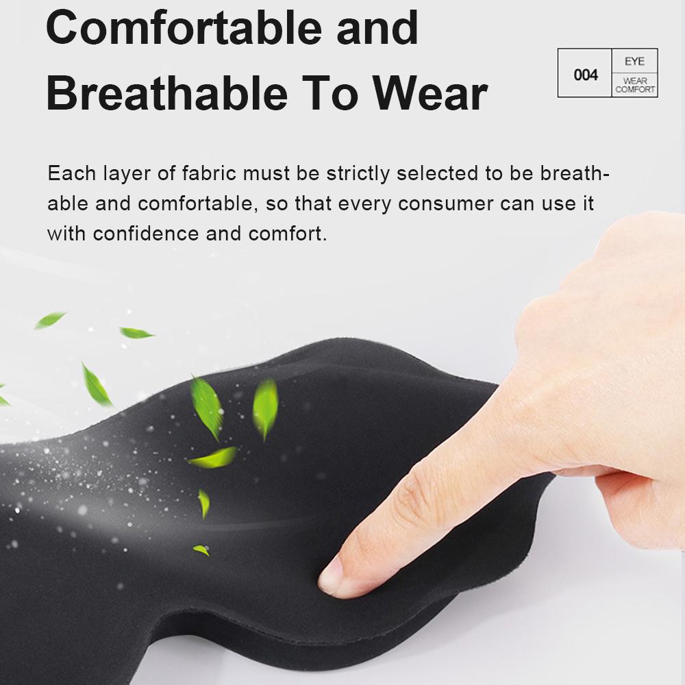 3D Sleep Mask Blindfold Sleeping Aid Soft Memory Foam Eye Mask Block Out Light Pressure Sensation Rest Relax Aid Adjustable Mask