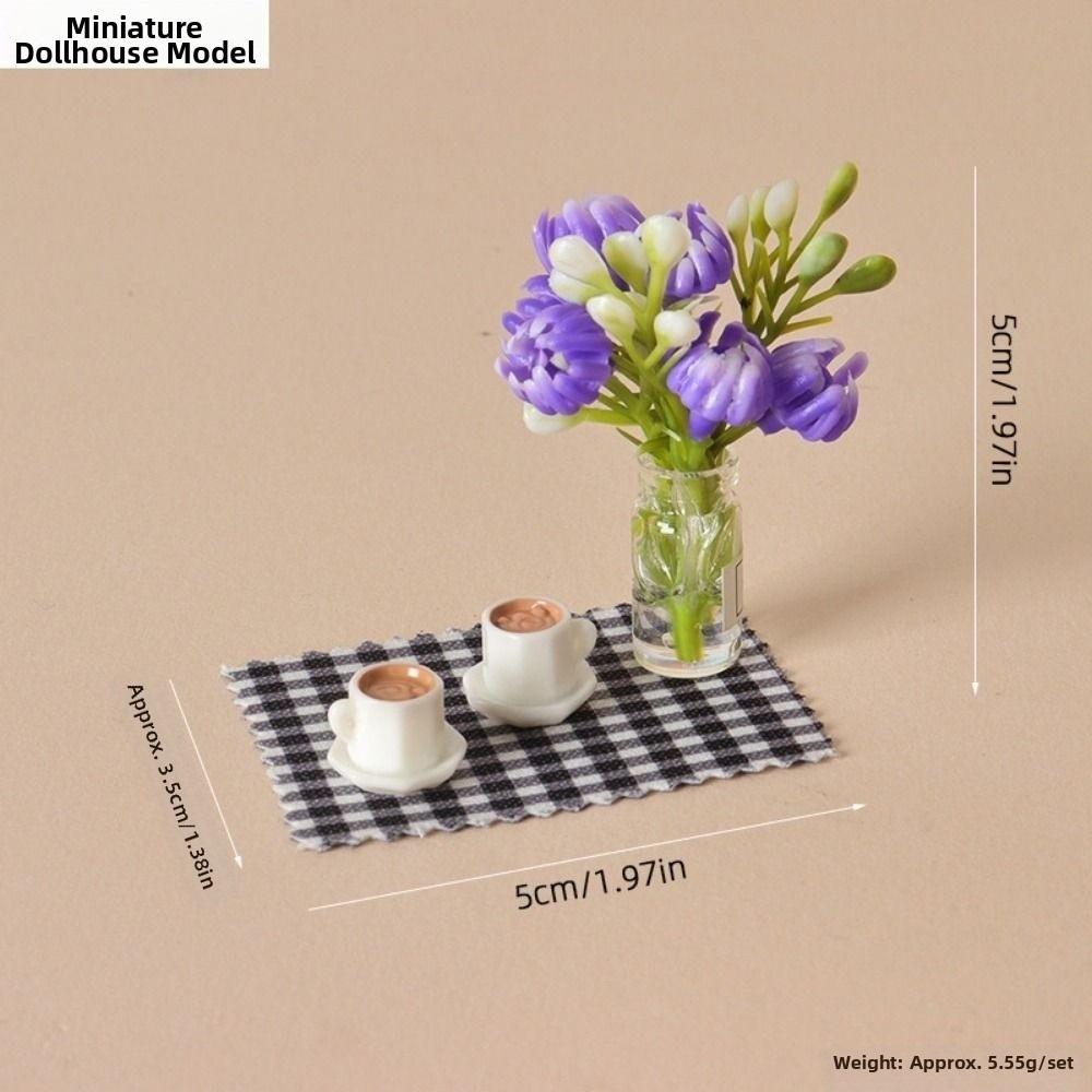 Resin 1:12 Dollhouse Miniature Flower Finished Flower Vase Potted Plant  Doll House Accessories чёрный