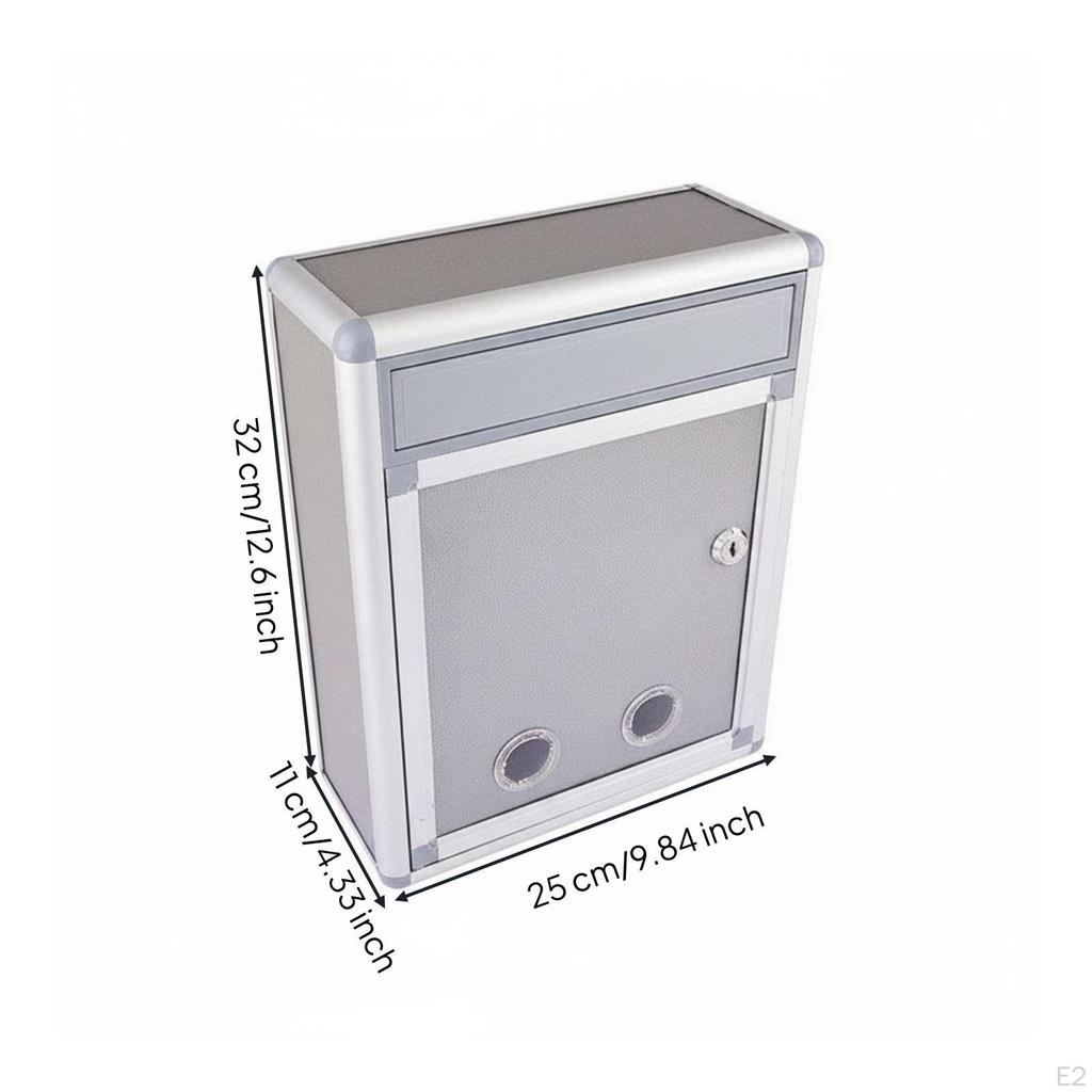 Metal Suggestion Box Lockable Wall Mounted Feedback Office Accessory with