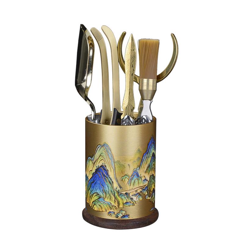Brass Tea Ceremony Six Gentlemen Set