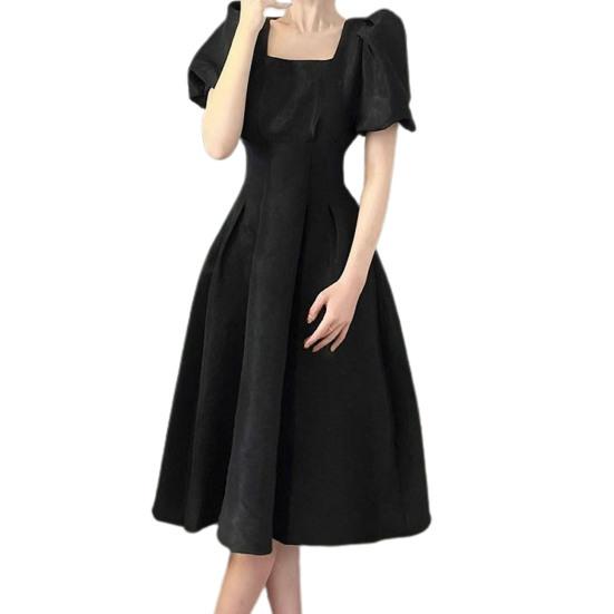 Abito longuette da donna A Line Streetwear Tinta unita Flowy Summer Ladies Abito medio lungo da indossare ogni giorno
