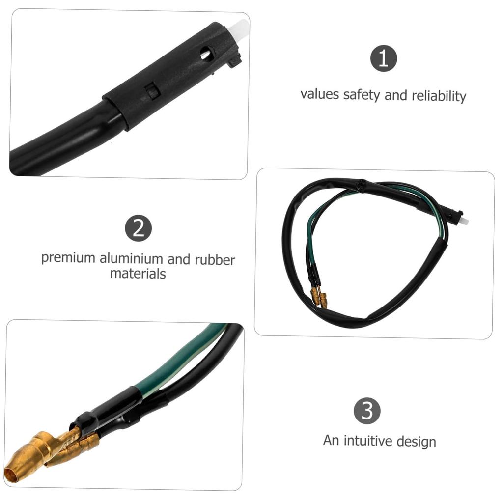 MUELODSIC Brake Switch Wire Brake Light Switch Motorcycle Function Key Rear Harness Modify Stop Replacement Lead Motorcycle Accessories Black Aluminum