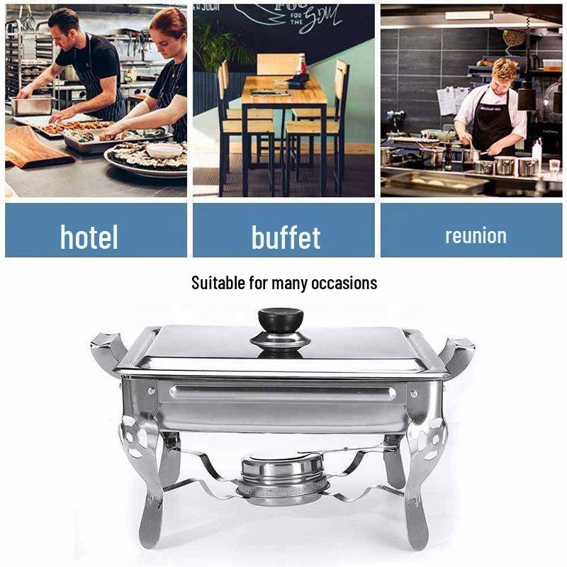 Stainless Steel Buffet Food Warmer Removable Pan Alcohol Stove