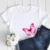 Butterfly Love Heart Print T Shirt Women Fashion Black T Shirt Female Short Sleeve Cute Graphic Tee Shirts Ladies Summer Tops