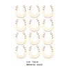 12Pcs Wood Chip Shape Wood Creative DIY Wood Horseshoe Slices School Handmaking